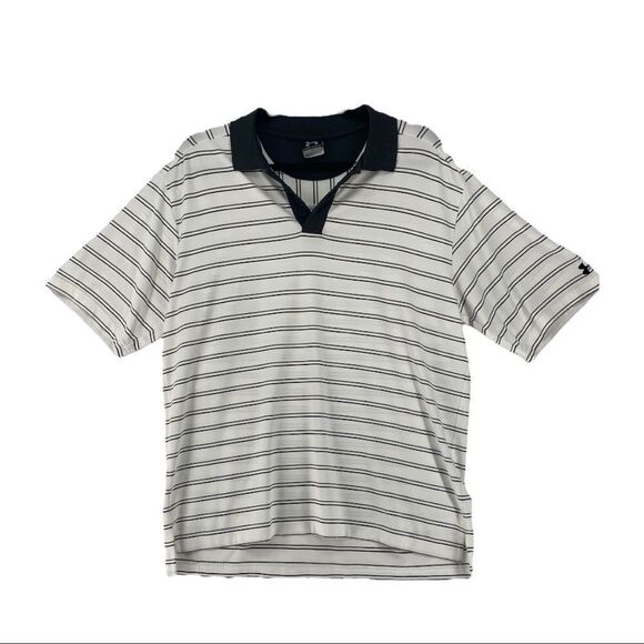 Under Armour Men's Medium Striped Polo - Picture 1 of 8